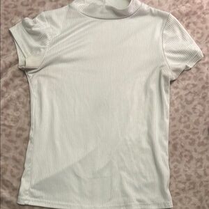 White Ribbed Women's Top